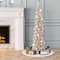 4ft. Pre-Lit Rose Gold Artificial Alpine Pencil Christmas Tree, Clear Lights